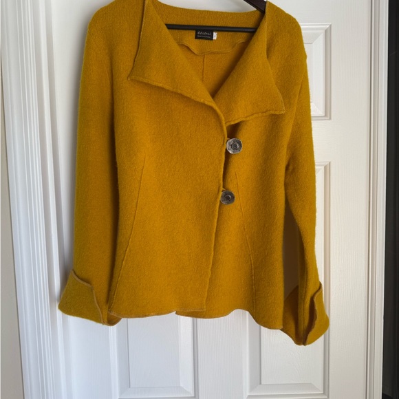 Ecotroi Jackets & Blazers - Ecotroi Women's yellow/Mustard Wool Sweater